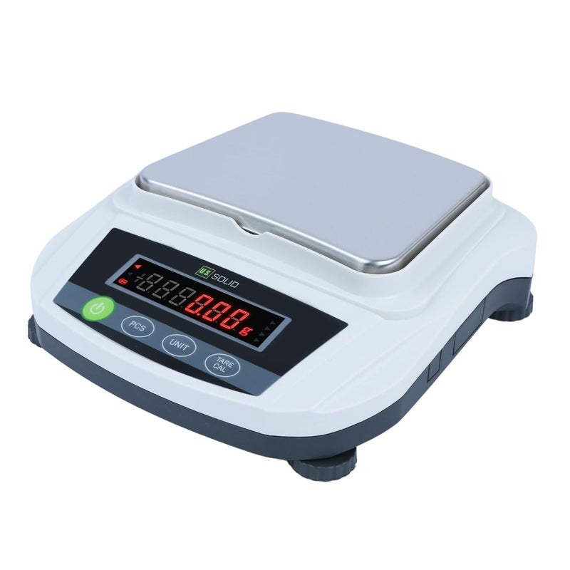 U.S. Solid Digital Lab Scale 3000g x 0.01g Precision Analytical Balance Kitchen Jewelry Scientific Weighing - AC/DC Power - Image 1